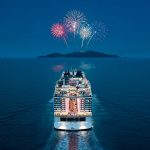 MSC World Europa At Sea at Night with Fireworks