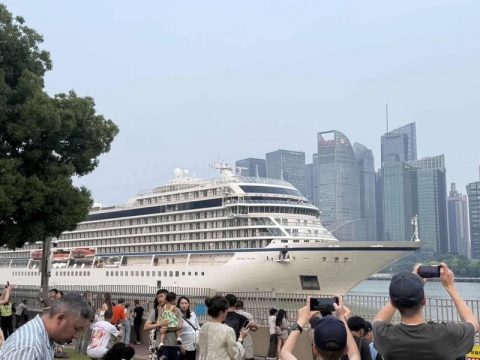 Viking ship leaving China