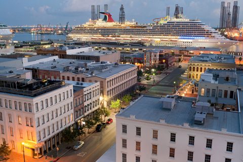 Cruise ship Downtown Galveston
