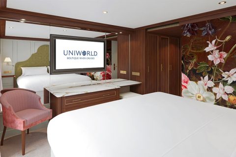 Uniworld SS Clara stateroom rendering