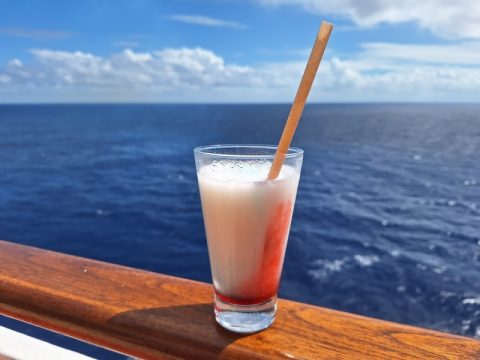 The Miami Vice served on NCL is a combination of a pina colada and strawberry daiquiri.