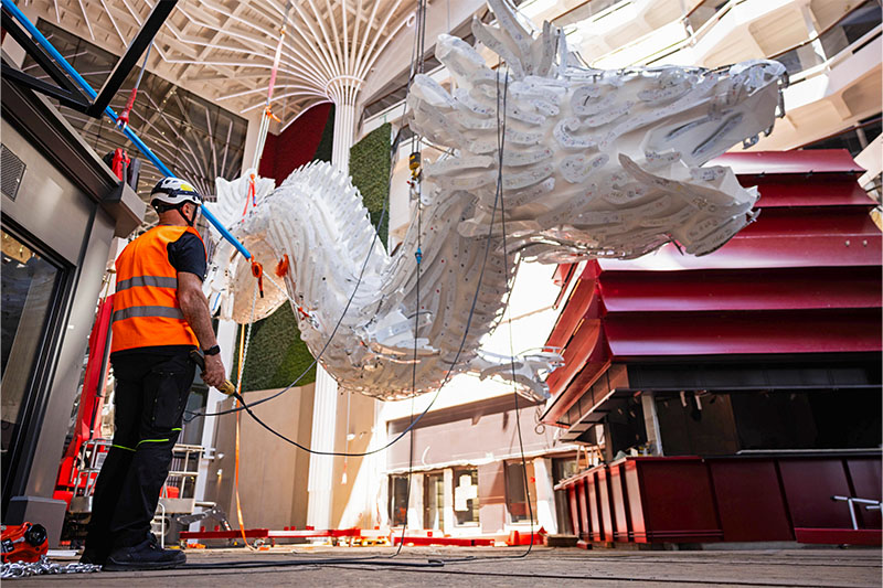 MSC World Asia Dragon Sculpture Installation 2026