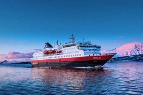 Hurtigruten MS Nordlys in Norway in Winter