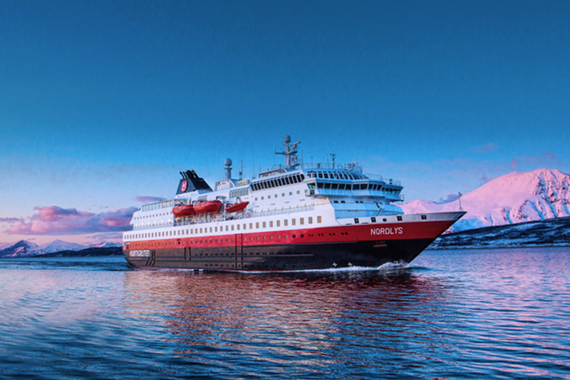 Hurtigruten MS Nordlys in Norway in Winter