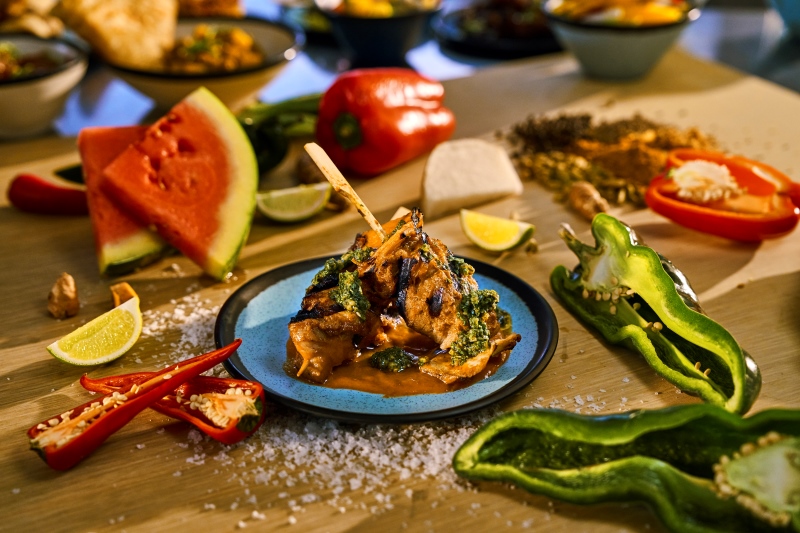 Tamarind BBQ pork skewers